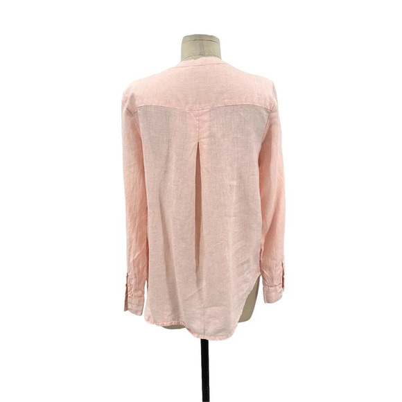 Sundance Warm Breeze Tunic Pintuck Top Pink Linen Petite Size Small PS - Picture 7 of 11